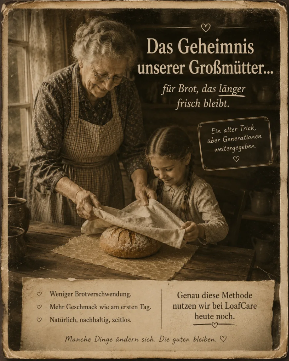 Vintage-Szene mit einem Brotlaib unter einem Tuch in einer rustikalen Küche