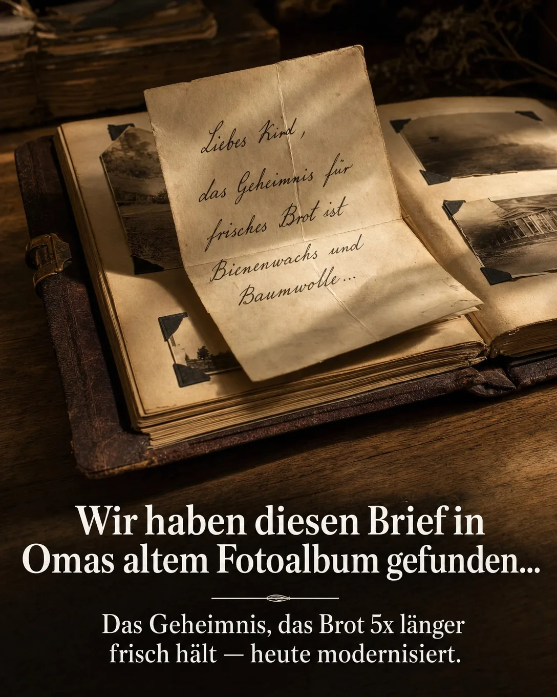 Alter Brief auf einem Vintage-Fotoalbum