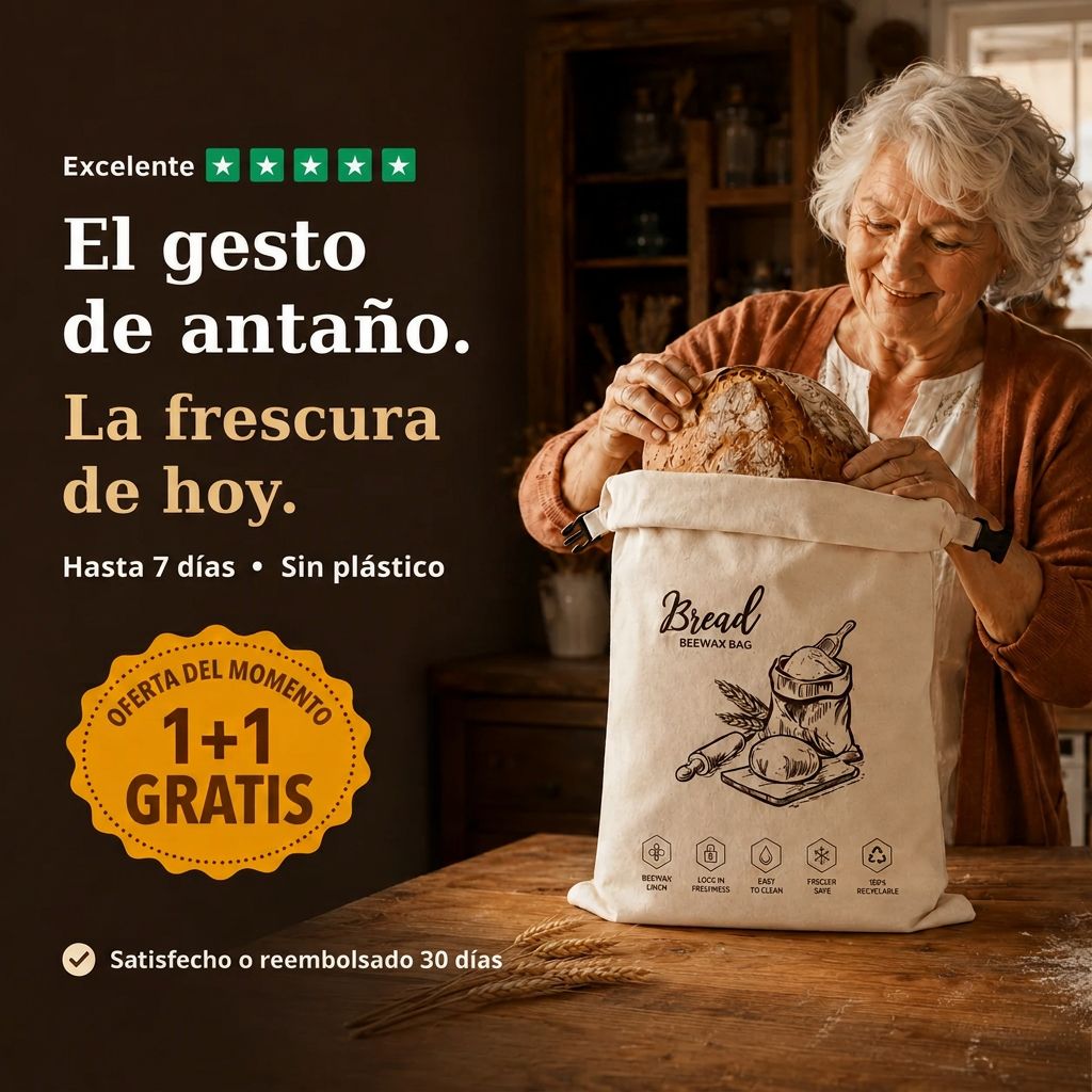 Antes: pan duro en 24h. Después: pan fresco 7 días con LoafCare.